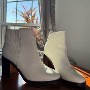 Chelsea & Violet Cream Ankle Boots